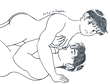 第４１回挿絵「下からマユミの乳首を舐めるケンジ」
