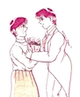 150母マユミに花束を渡す健太郎（500pix）
